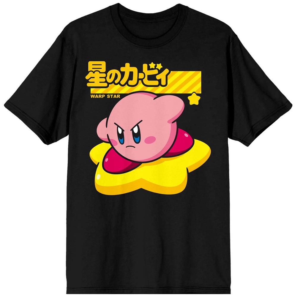 Kirby | Retro Video Game Character Black Graphic Tee Shirt | Size Small